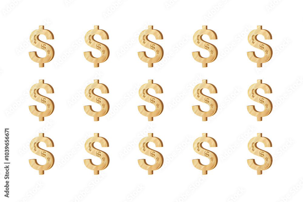 Dollar signs arranged in a grid, symbolizing finance and economic growth on a transparent background. transparent background Dollar signs arranged in a grid, symbolizing finance and economic growth on a transparent background. transparent background
