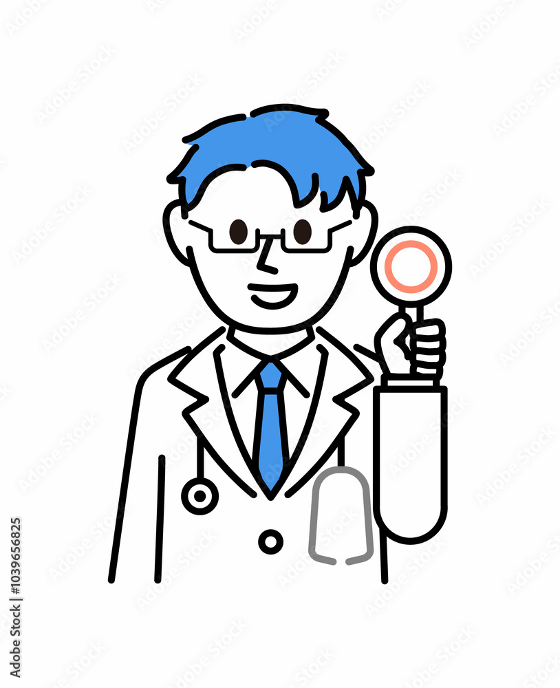 白衣を着た説明する医者 白衣を着た説明する医者