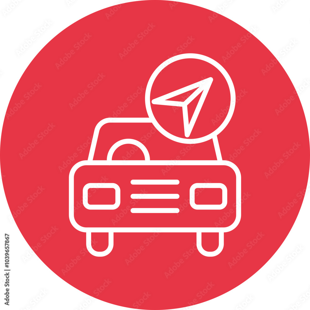 Car Navigation line circle icon Car Navigation line circle icon