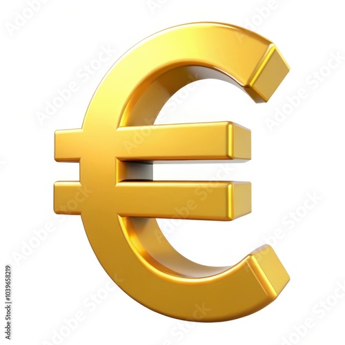 golden euro sign isolated on a white background. Perfect for finance, business, and money-related themes