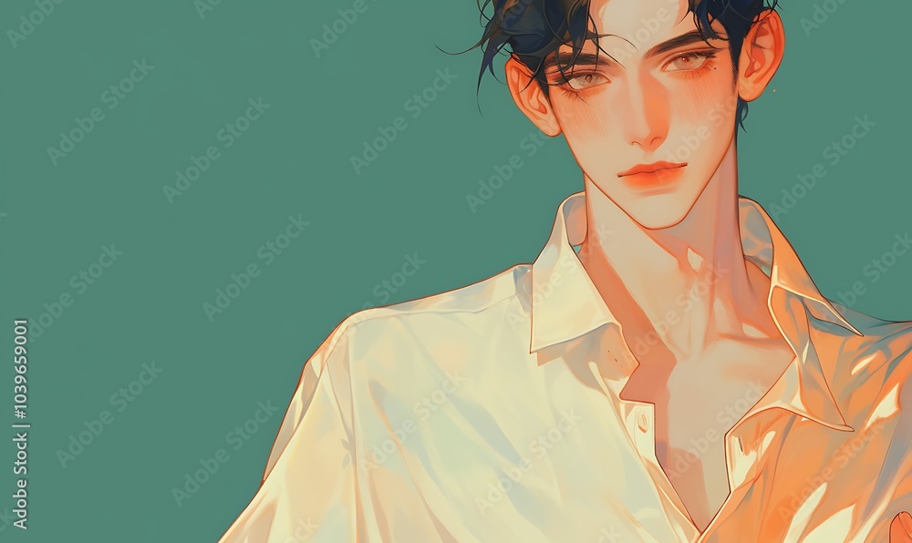 anime style, Beautiful young man, Generative AI anime style, Beautiful young man, Generative AI