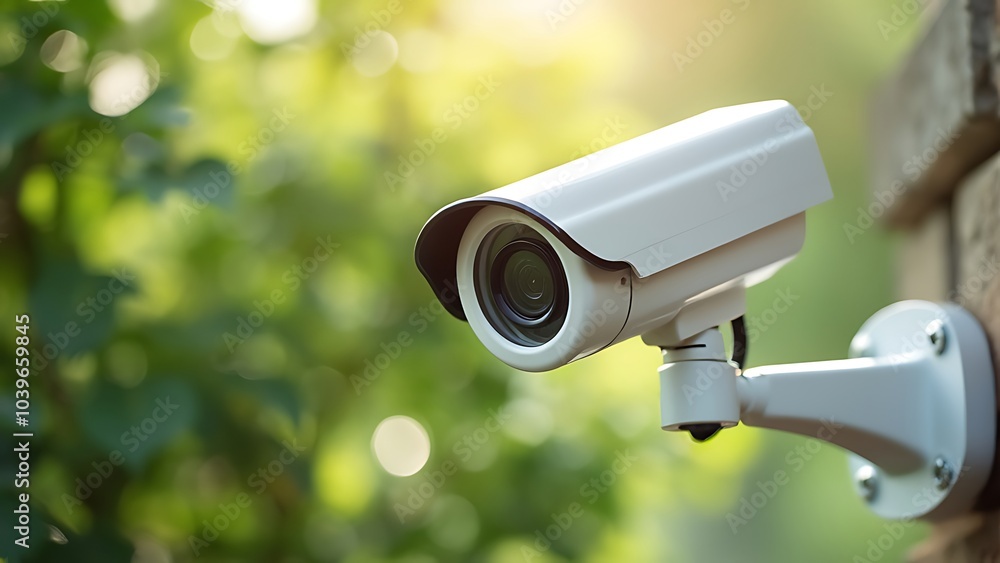 IP CCTV camera install by have water proof cover to protect camera with home security system concept. IP CCTV camera install by have water proof cover to protect camera with home security system concept.