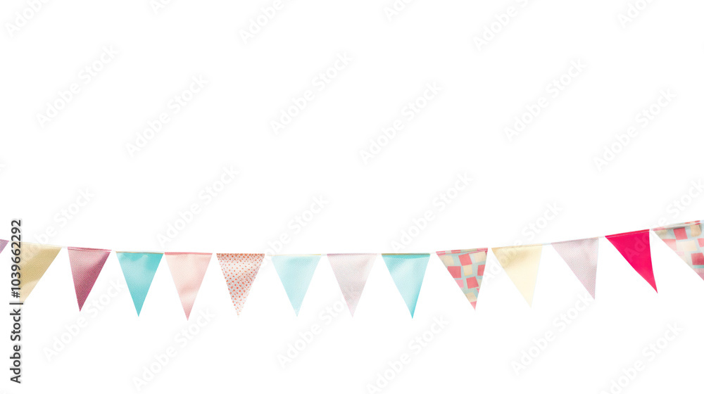 Fototapeta premium Birthday balloons, pennant Isolated from the white background. 