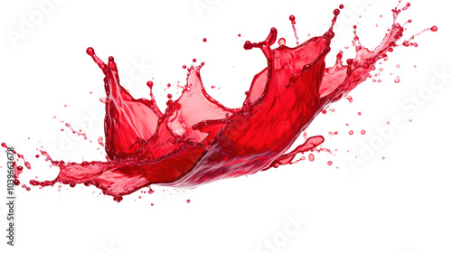 Red juice splash Isolated from the white background.