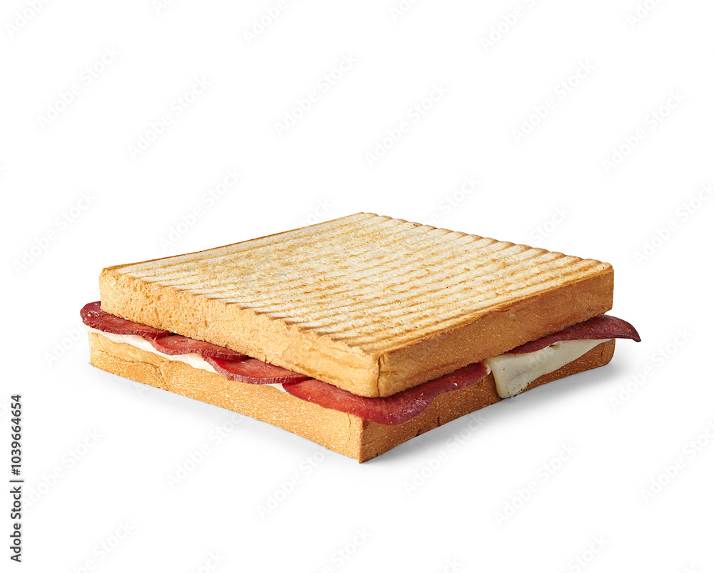 Sausage toast isolated and white background. Sausage toast isolated and white background.