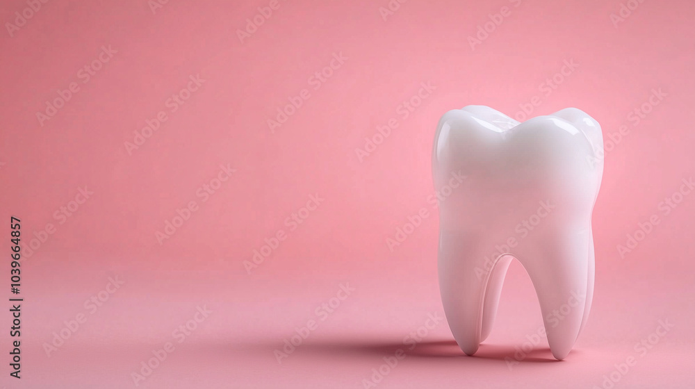 A close-up view of a white molar tooth, with intricate details of its ridges and roots, standing out against a light pastel pink background, symbolizing dental care and hygiene. A close-up view of a white molar tooth, with intricate details of its ridges and roots, standing out against a light pastel pink background, symbolizing dental care and hygiene.
