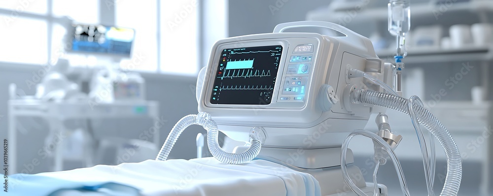 ICU ventilator depicted as a gift in a high-resolution image, emphasizing its crucial role. ICU ventilator depicted as a gift in a high-resolution image, emphasizing its crucial role.