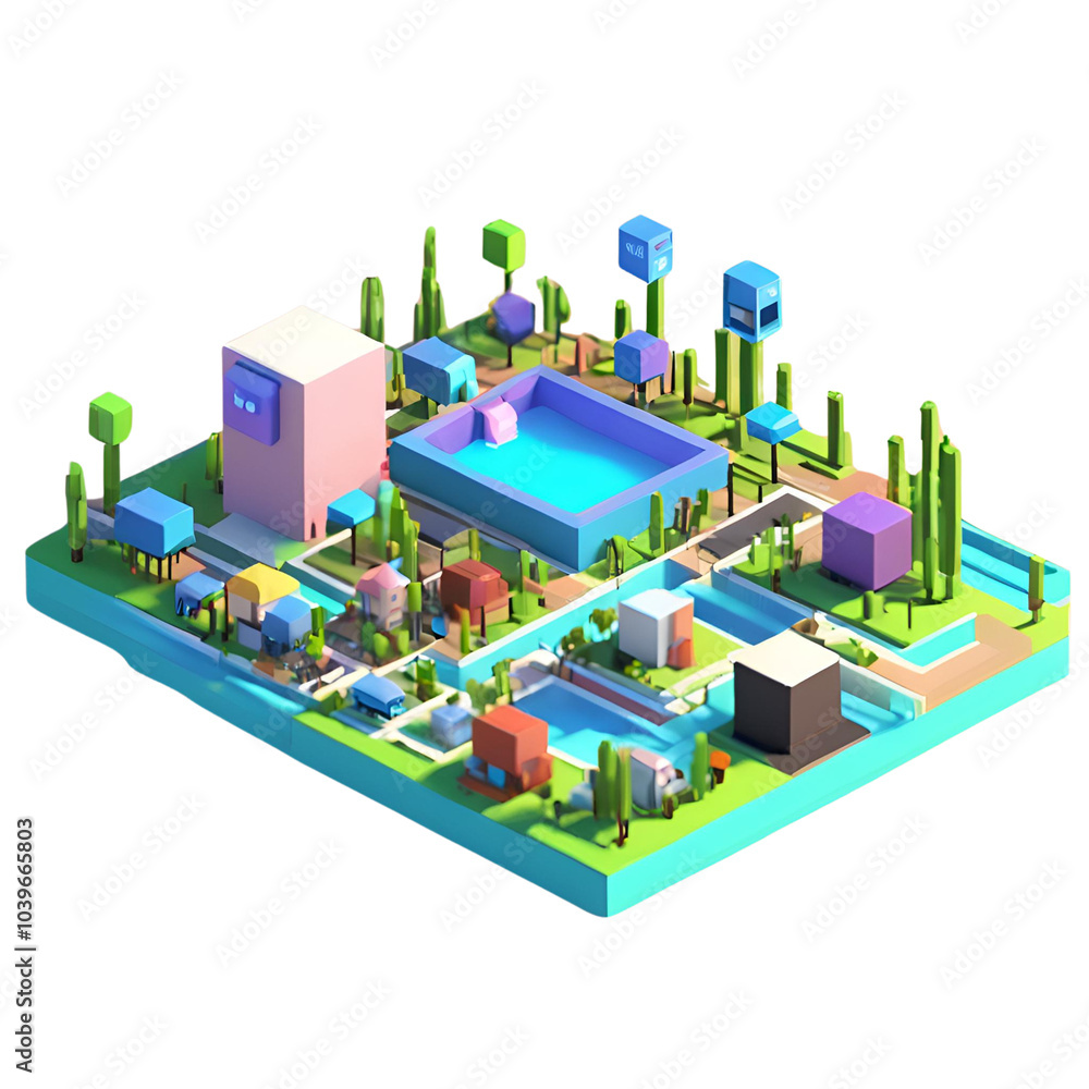 isometric view of the square city isometric view of the square city