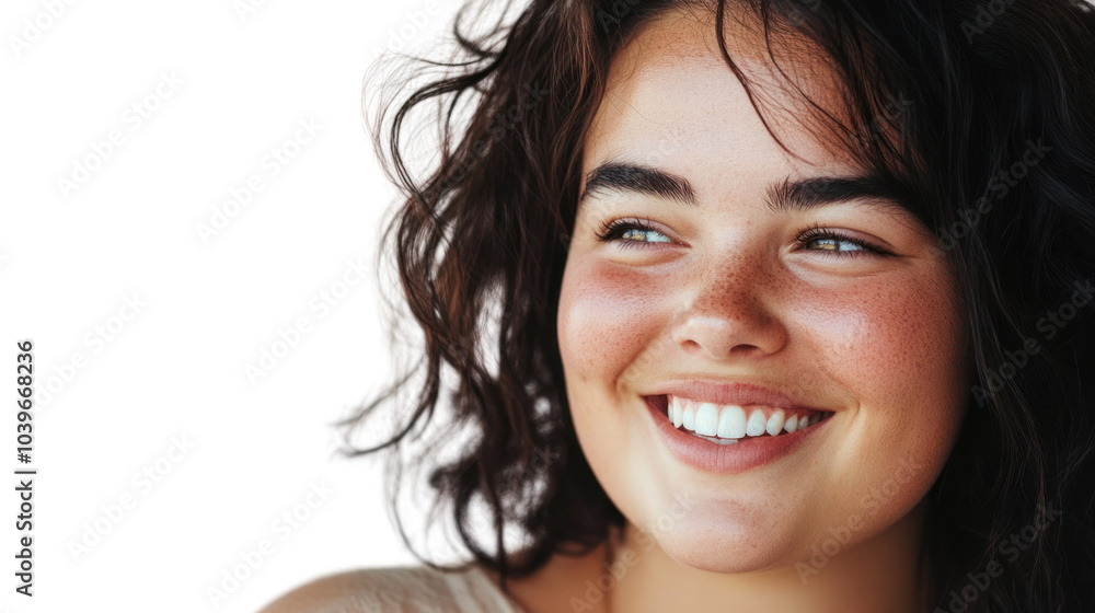 Plump, confident girl looking at the camera isolated from the white background. Plump, confident girl looking at the camera isolated from the white background.