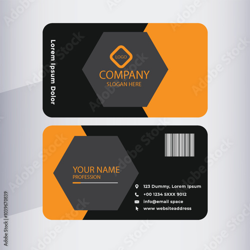 Clean style modern flat business card template mockup Background