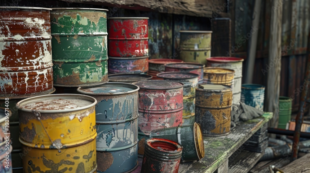 Old Paint Cans Household hazardous waste HHW Old Paint Cans Household hazardous waste HHW