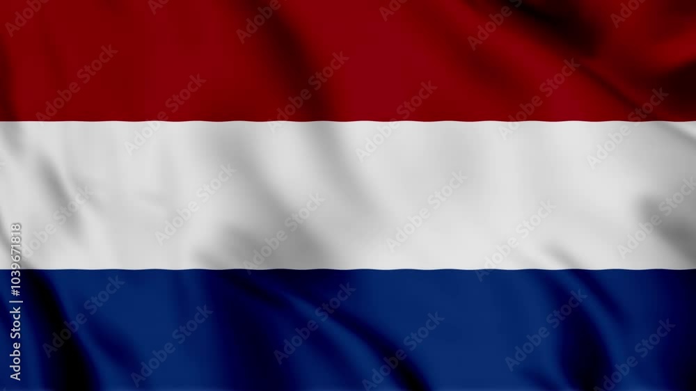 Netherland country flag waves background animation video Netherland country flag waves background animation video