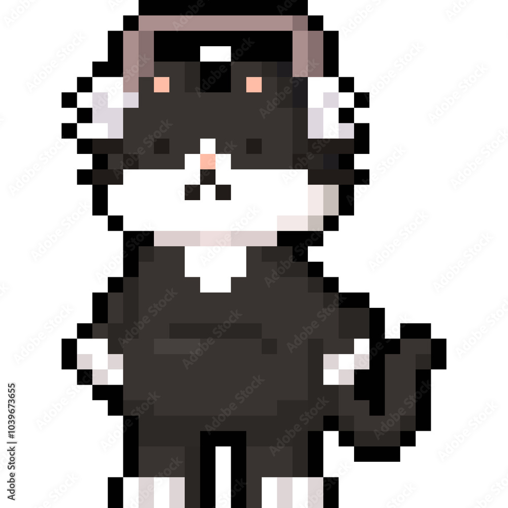 Cat Character Wearing Ear Warmer Cat Character Wearing Ear Warmer
