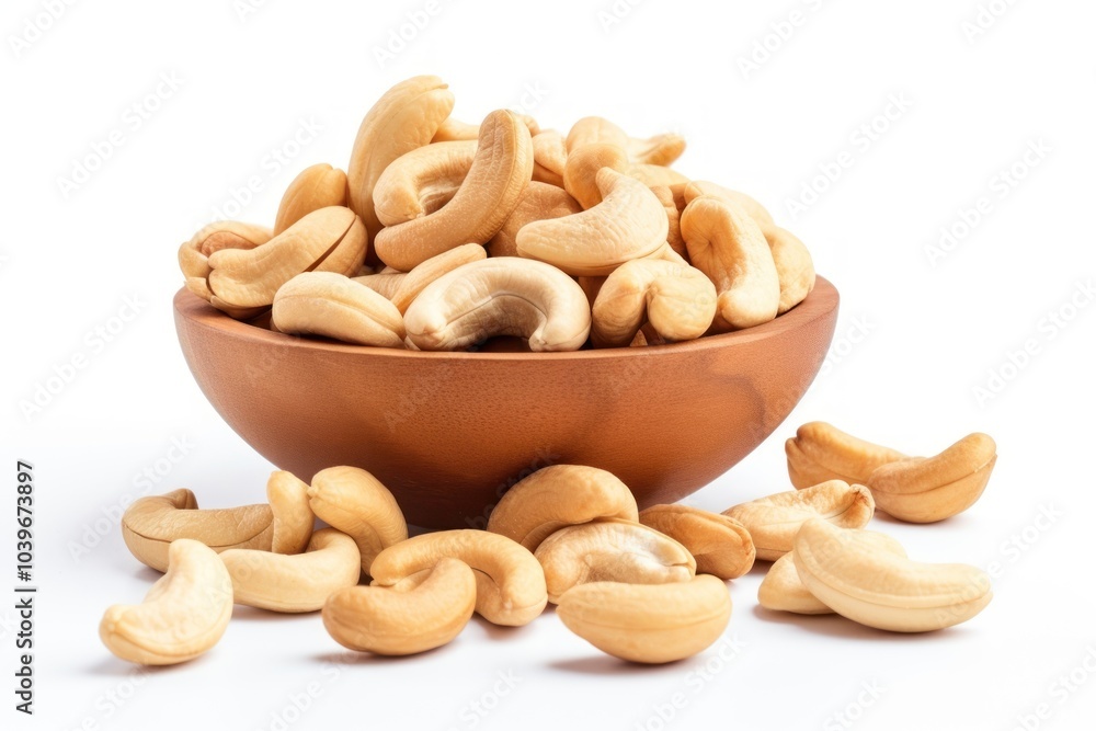 Cashew nuts plant food white background. Cashew nuts plant food white background.