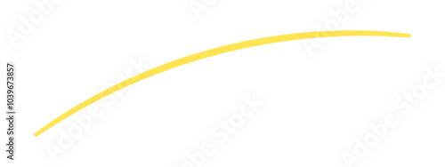 ラフに書いた1本の黄色い線のあしらい - シンプルでおしゃれなアンダーラインのデザイン素材