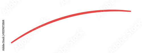 ラフに書いた1本の赤い線のあしらい - シンプルでおしゃれなアンダーラインのデザイン素材