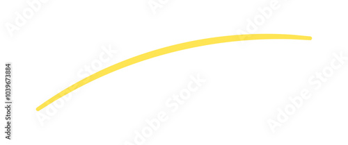 ラフに書いた1本の黄色い線のあしらい - シンプルでおしゃれなアンダーラインのデザイン素材