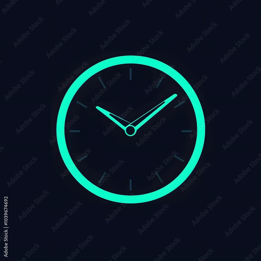 Blue Wall Clock Icon Watch Time Management Logo