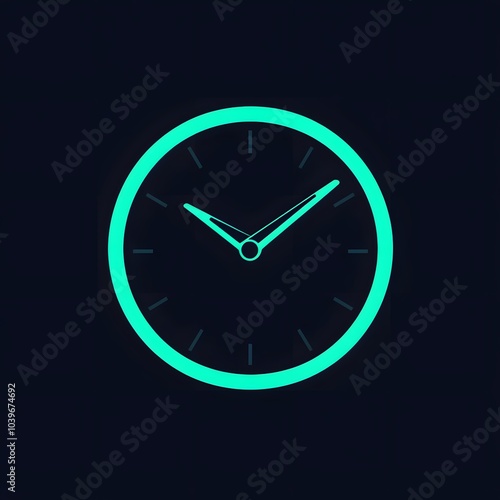 Blue Wall Clock Icon Watch Time Management Logo