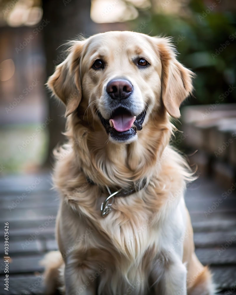 Adorable Golden Retriever at Outdoor Adorable Golden Retriever at Outdoor