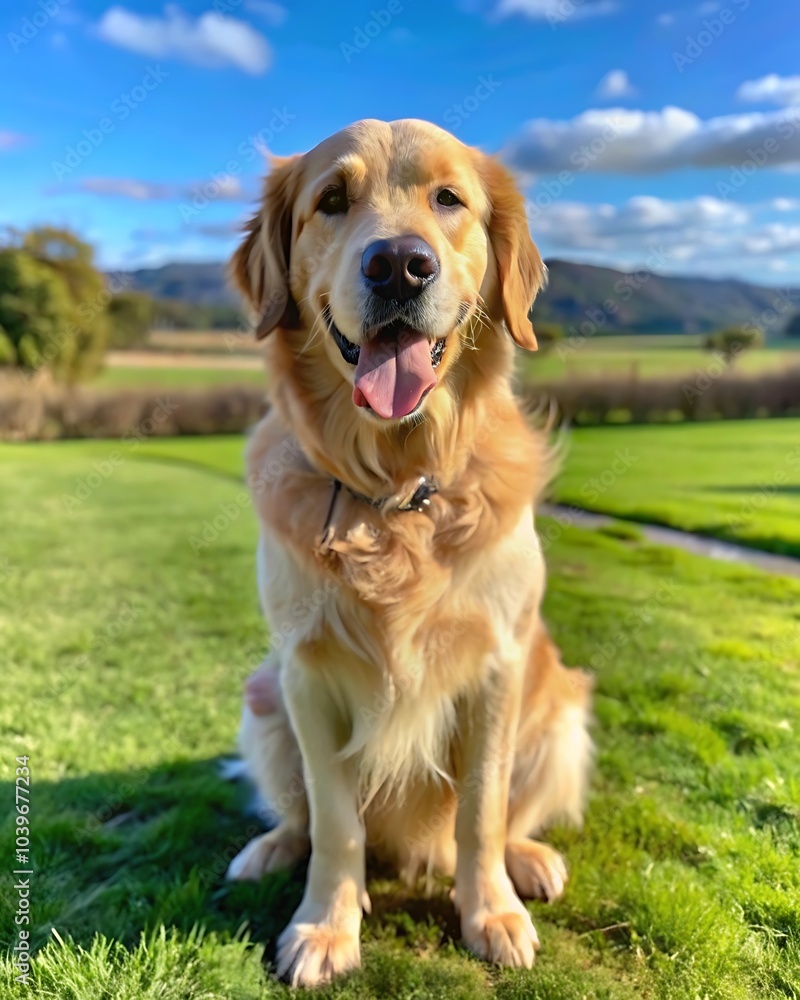 Adorable Golden Retriever at Outdoor Adorable Golden Retriever at Outdoor