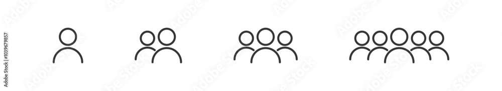 People group and team. Persons symbol infographics line icon. Set user button. Isolated vector People group and team. Persons symbol infographics line icon. Set user button. Isolated vector