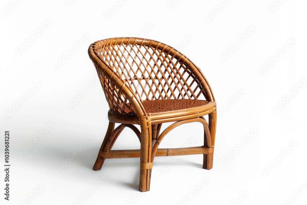Fototapeta premium Rattan chair isolate on white background with clipping path