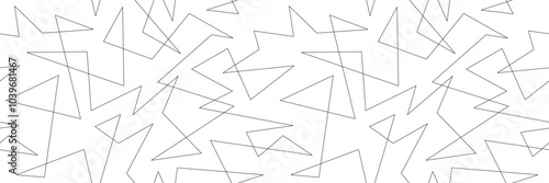 Seamless texture. Tangled assymetrical line pattern. Modern style geometric black and white fashion print design.