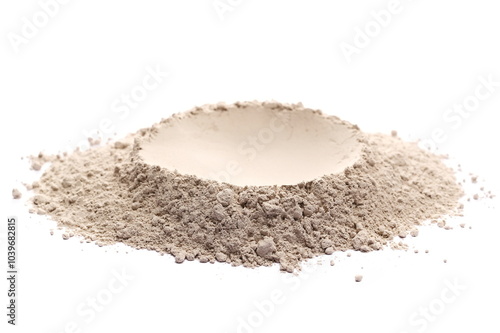 Wallpaper Mural Ceramic tile adhesive, pile of dry cement isolated on white, side view Torontodigital.ca