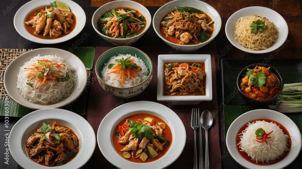 thai food mixed range of dishes thai food mixed range of dishes