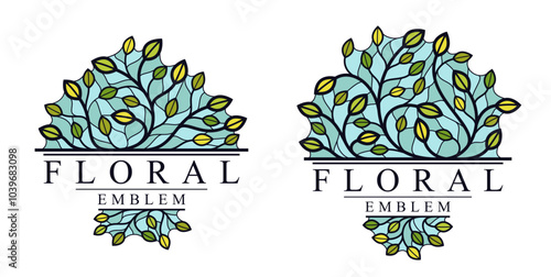 Vector floral emblem isolat...