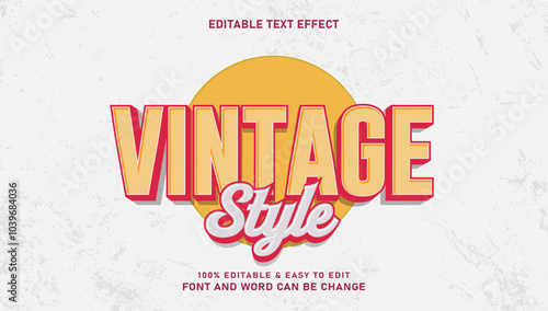 Vintage text effect with editable 3d vector style