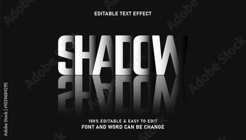 Editable vector dark shadow text effect
