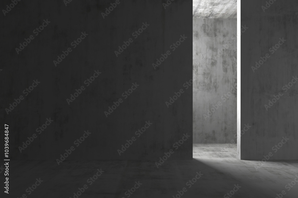 Abstract interior design in a concrete room Abstract interior design in a concrete room