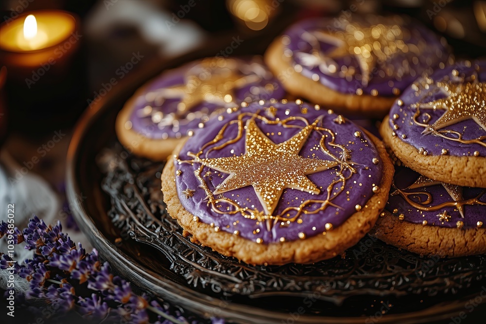 Magical Halloween cookies with lavender icing Magical Halloween cookies with lavender icing