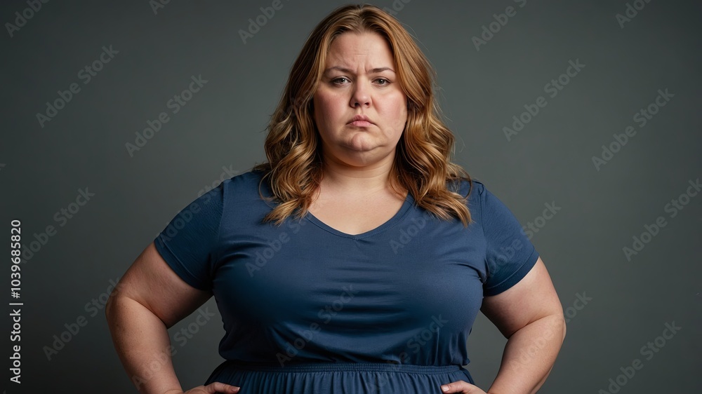 Studio Portrait of Plus-Size Woman in Blue Dress
Studio Portrait of Plus-Size Woman in Blue Dress