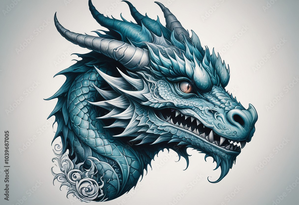 a photo of dragon with horror look generative AI a photo of dragon with horror look generative AI