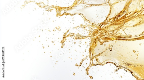 splash of white wine, isolated on white background