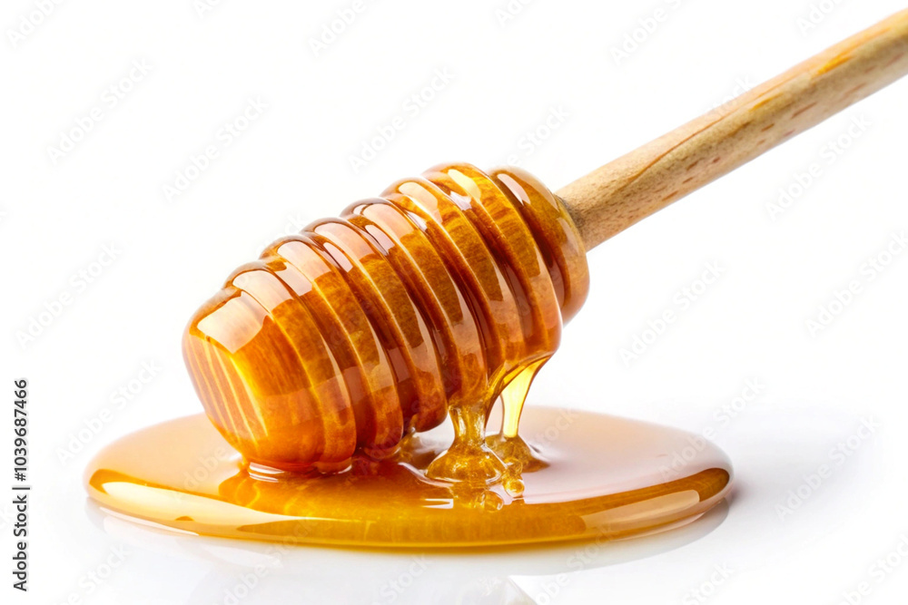 Honey dripping,isolated on white background Honey dripping,isolated on white background
