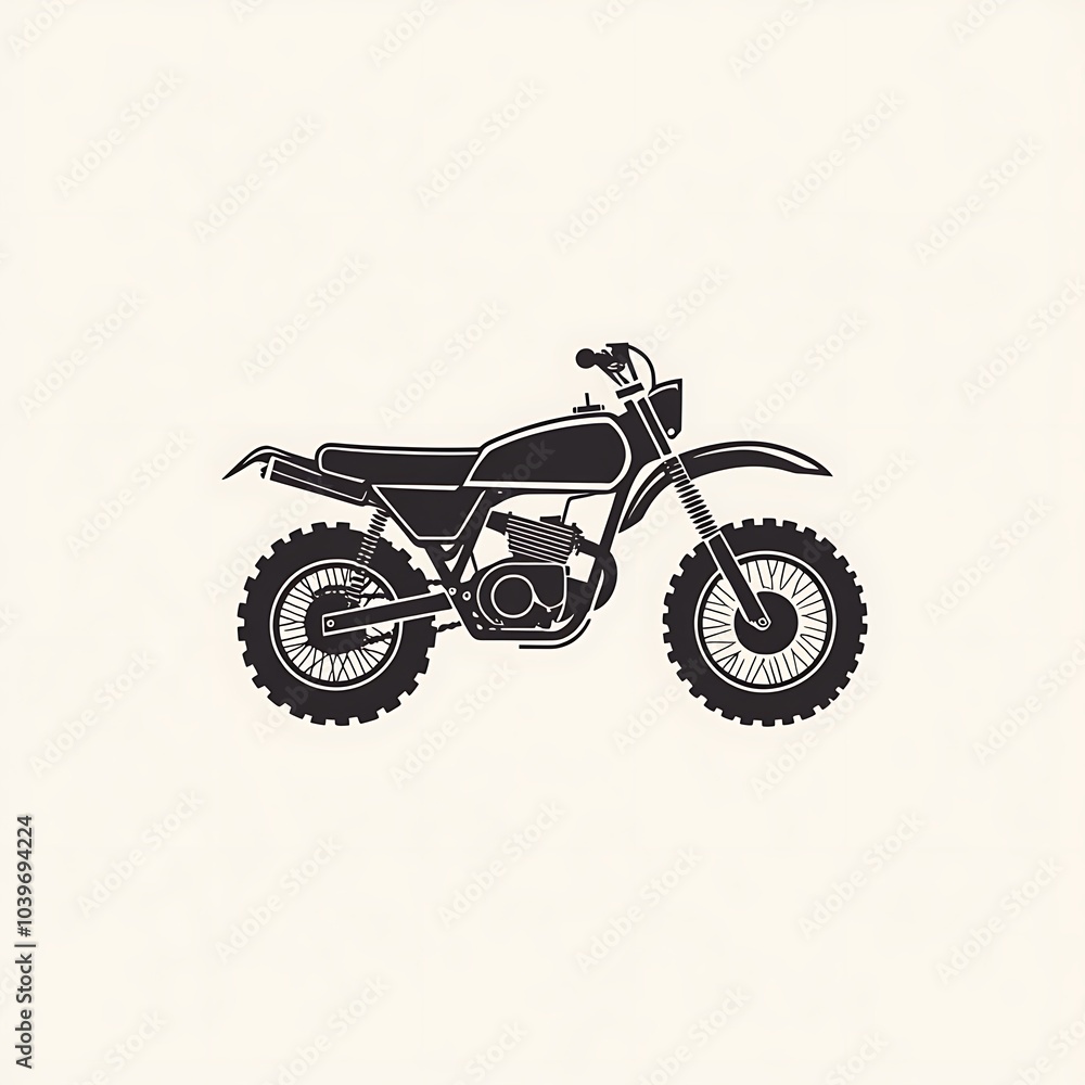 Obraz premium A black and white silhouette of a dirt bike.