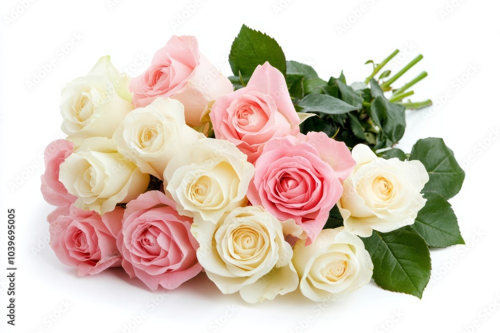 A light pink and white roses bouquet, A light pink and white roses bouquet,