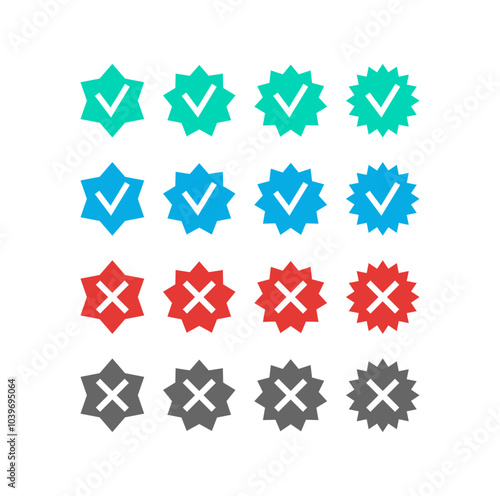 set of checkmarks and crosses confirmation prohibition pros and cons success error