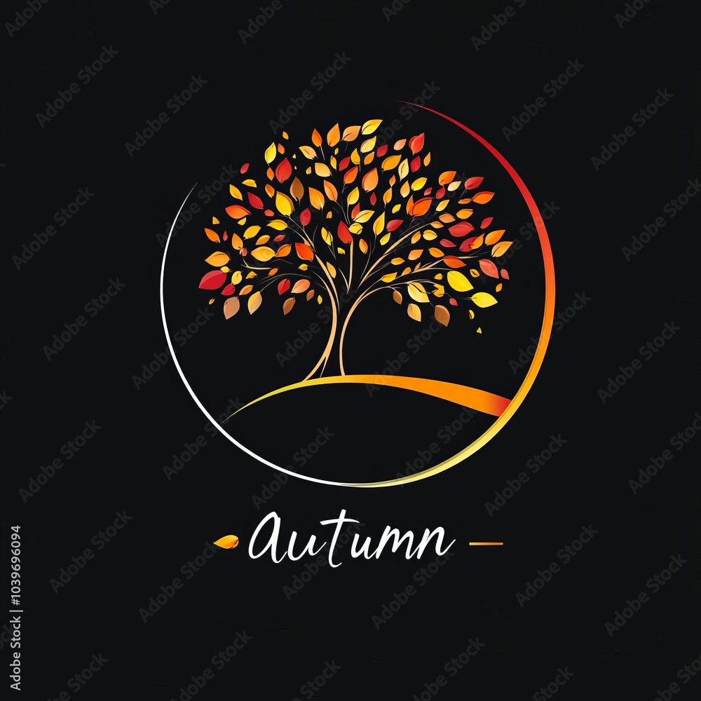 Obraz premium colorful autumn tree logo