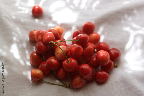 red cherries in a bowl