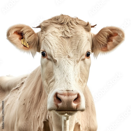 Australian cow isolated on white background