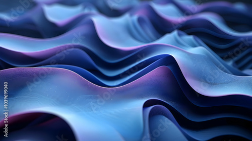 Abstract 3D Background with Blue and Purple Wavy Patterns