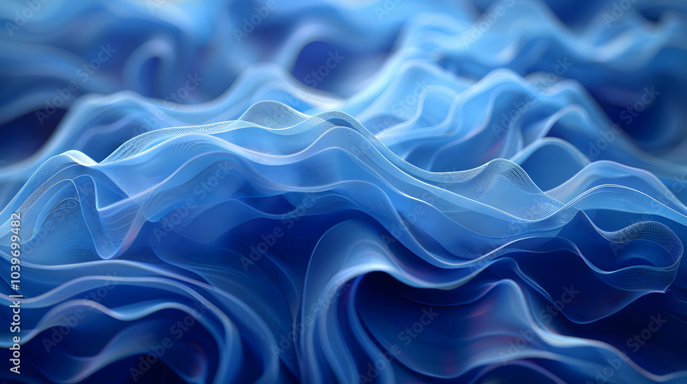 Obraz premium Abstract 3D Blue Wave Background