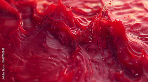 Abstract Red Liquid Background, 3D Rendered