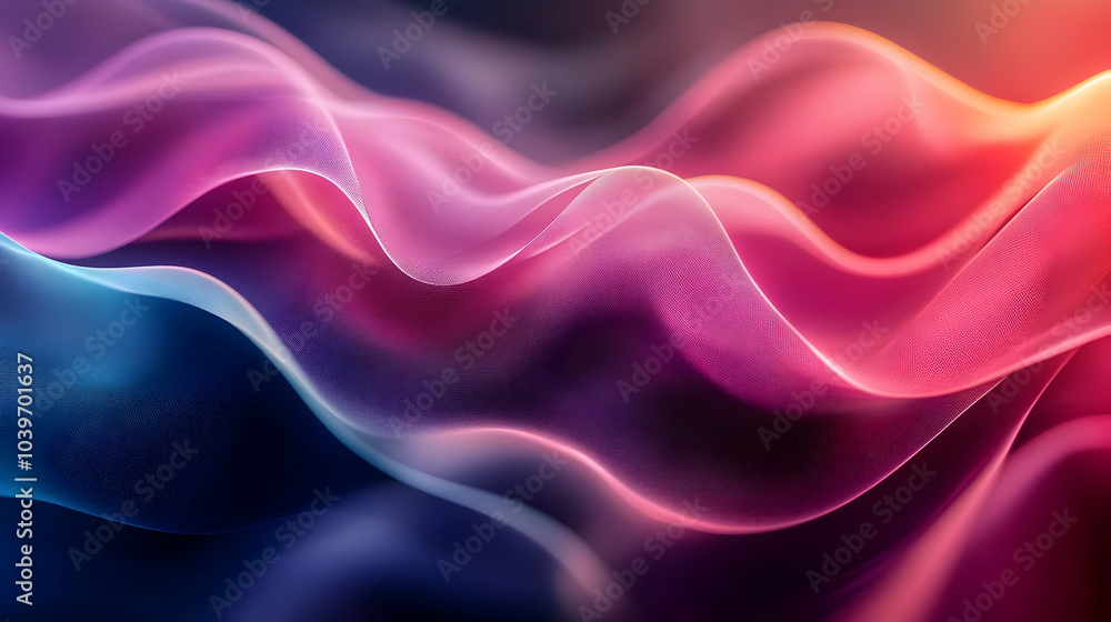 Fototapeta premium Abstract Background with Pink, Blue, and Orange Waves