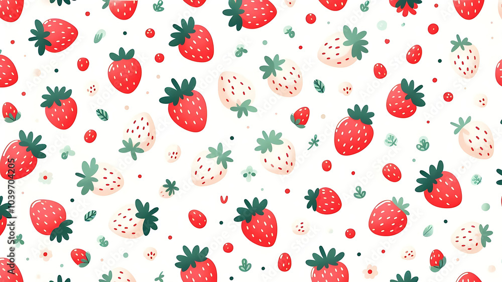 A vibrant strawberry pattern background featuring bright red strawberries. A vibrant strawberry pattern background featuring bright red strawberries.